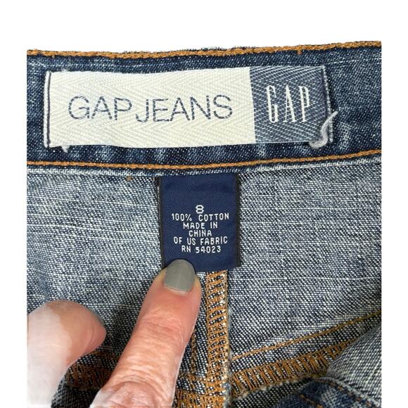 Vintage Gap Jeans Denim Mini Skirt Women's 8 Snap Front Blue Jean Retro Y2K - Picture 6 of 6